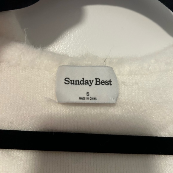 Sunday Best White Kitten Sweater Zip Up - Picture 3 of 3